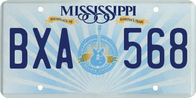 MS license plate BXA568