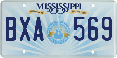 MS license plate BXA569
