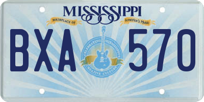 MS license plate BXA570