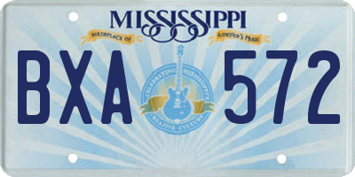 MS license plate BXA572