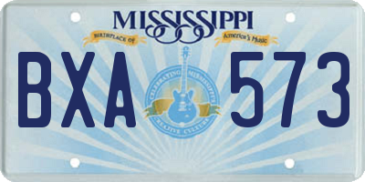 MS license plate BXA573