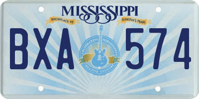 MS license plate BXA574