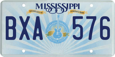 MS license plate BXA576