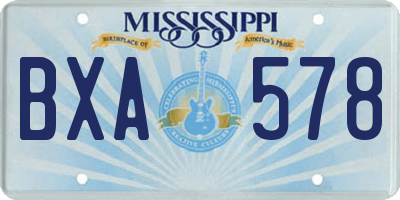 MS license plate BXA578