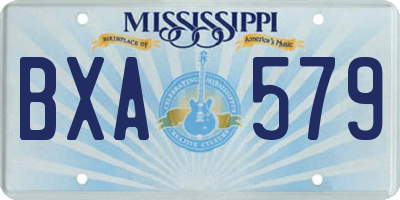MS license plate BXA579