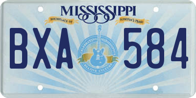 MS license plate BXA584