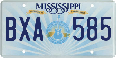 MS license plate BXA585