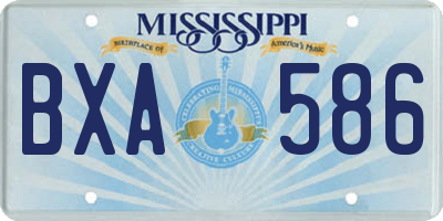 MS license plate BXA586