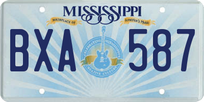 MS license plate BXA587