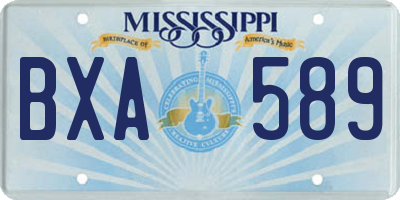 MS license plate BXA589