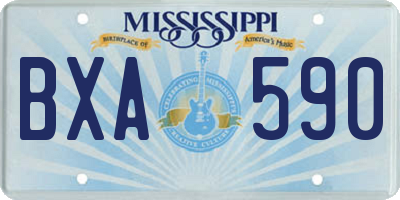 MS license plate BXA590