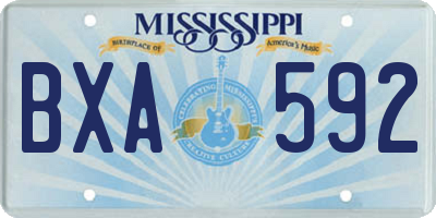 MS license plate BXA592