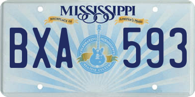 MS license plate BXA593