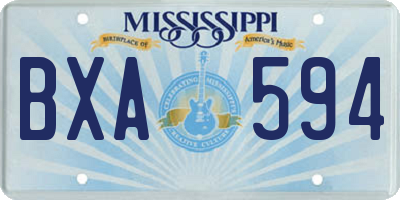 MS license plate BXA594