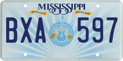MS license plate BXA597