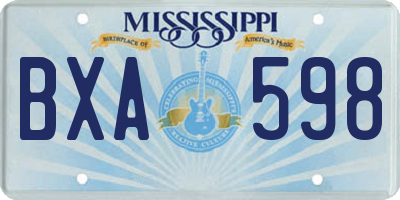 MS license plate BXA598