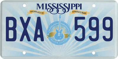 MS license plate BXA599
