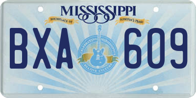 MS license plate BXA609