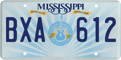 MS license plate BXA612