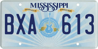 MS license plate BXA613