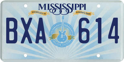 MS license plate BXA614