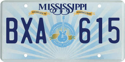 MS license plate BXA615
