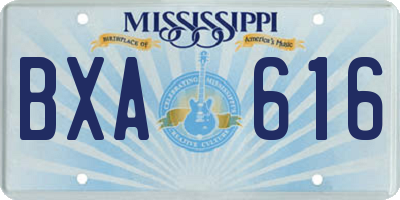 MS license plate BXA616
