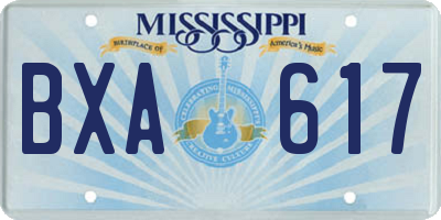 MS license plate BXA617