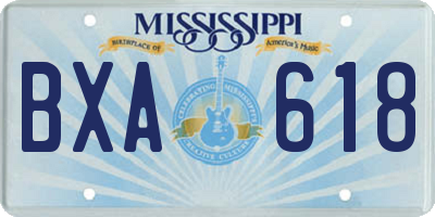 MS license plate BXA618