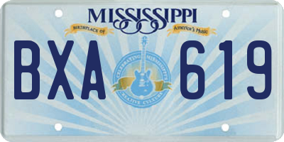 MS license plate BXA619