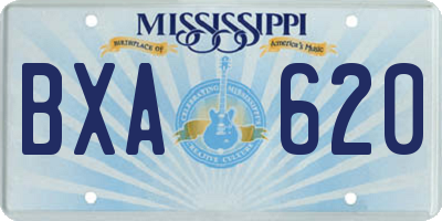MS license plate BXA620