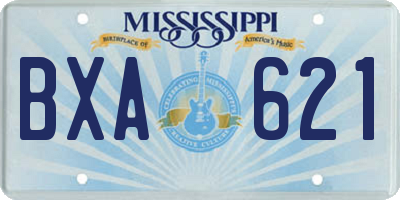 MS license plate BXA621