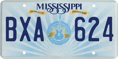 MS license plate BXA624