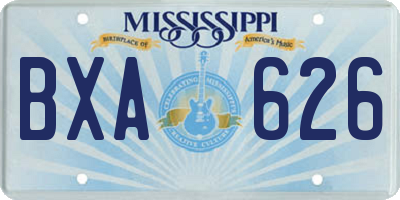 MS license plate BXA626