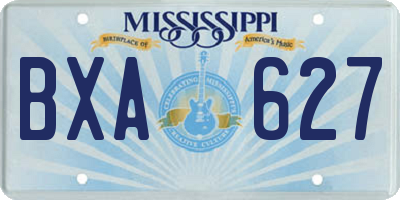 MS license plate BXA627