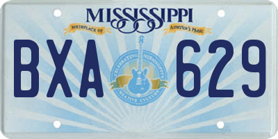 MS license plate BXA629