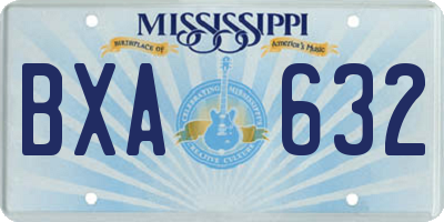 MS license plate BXA632