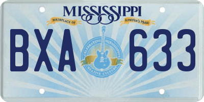 MS license plate BXA633