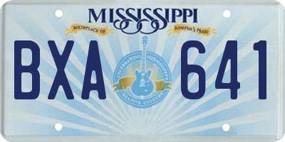 MS license plate BXA641