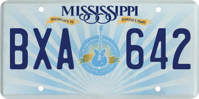 MS license plate BXA642