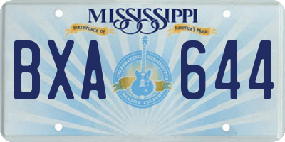 MS license plate BXA644