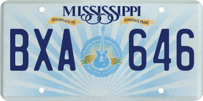 MS license plate BXA646