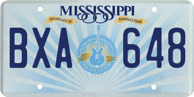 MS license plate BXA648