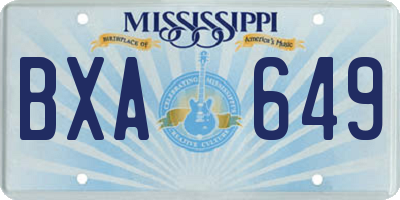 MS license plate BXA649