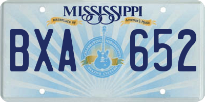 MS license plate BXA652