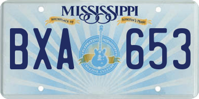 MS license plate BXA653