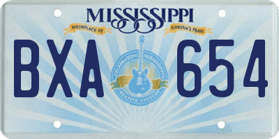 MS license plate BXA654