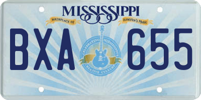 MS license plate BXA655