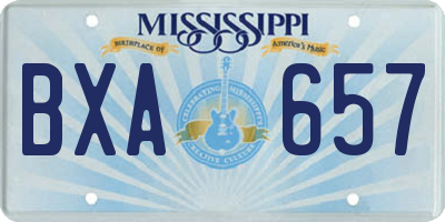 MS license plate BXA657