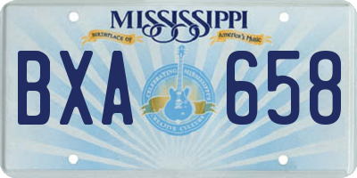 MS license plate BXA658